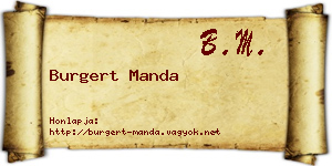 Burgert Manda névjegykártya
